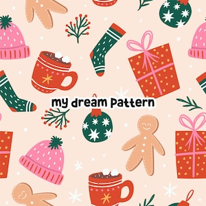 Christmas Gingerbread Seamless Pattern Chrismas Seamless Design Christmas Winter Seamless File