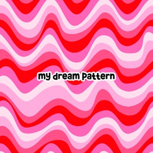 Pink Red Groovy Seamless Pattern Red Waves Digital Pattern Swirly Seamless Design Red Digital Pattern