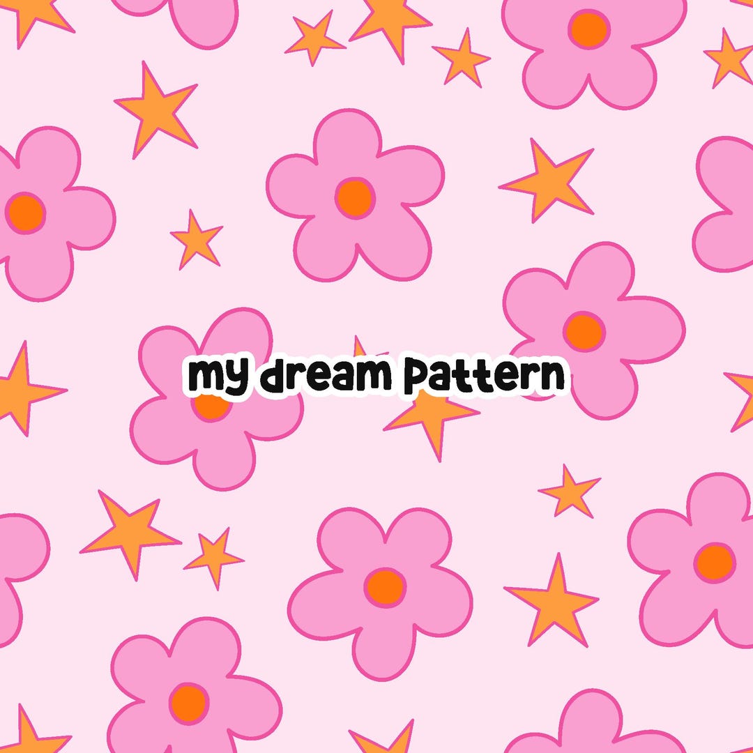 Pink Retro Daisy Seamless Pattern Pink Daisy Digital Pattern - Etsy