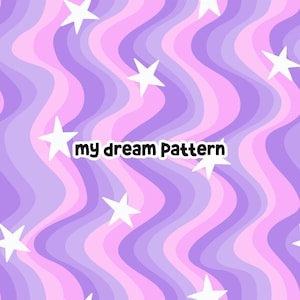 Purple Retro Stars Seamless Pattern Wavy Seamless File.