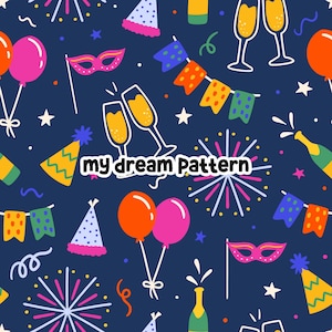 Happy New Year Seamless Pattern New Year Seamless File New Year Repeat Pattern Design