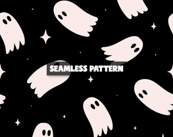 Naadloos spookpatroon – Halloween-spook digitaal papier.