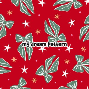 Christmas Bow Seamless Pattern Coquette Christmas Seamless File.