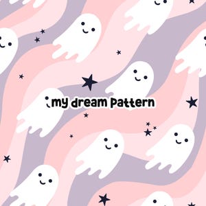 Groovy Ghost Seamless Pattern Halloween Ghosts Seamless File.
