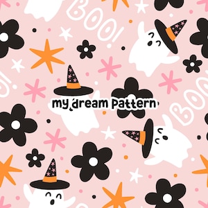Groovy Ghosts Seamless File Floral Ghosts Seamless Pattern.