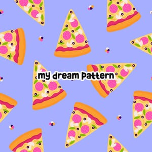 Pizza Seamless Pattern Pizza Repeat File Pizza Digital Pattern Design