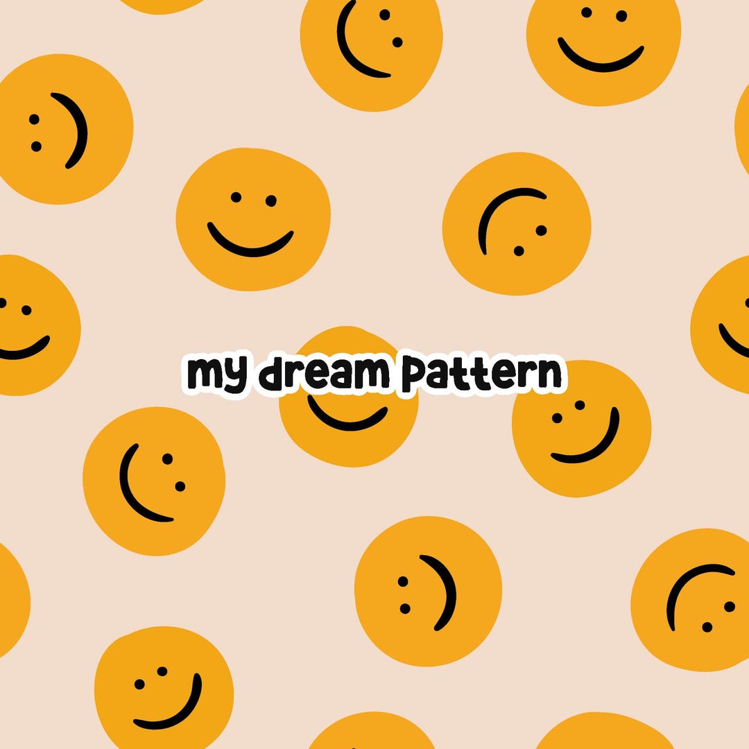 Smile Seamless Pattern Happy Face Seamless Repeat Pattern - Etsy
