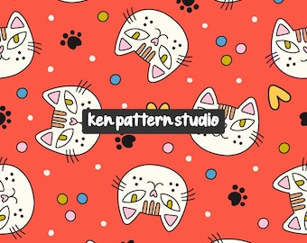 Modello senza cuciture con gatto.