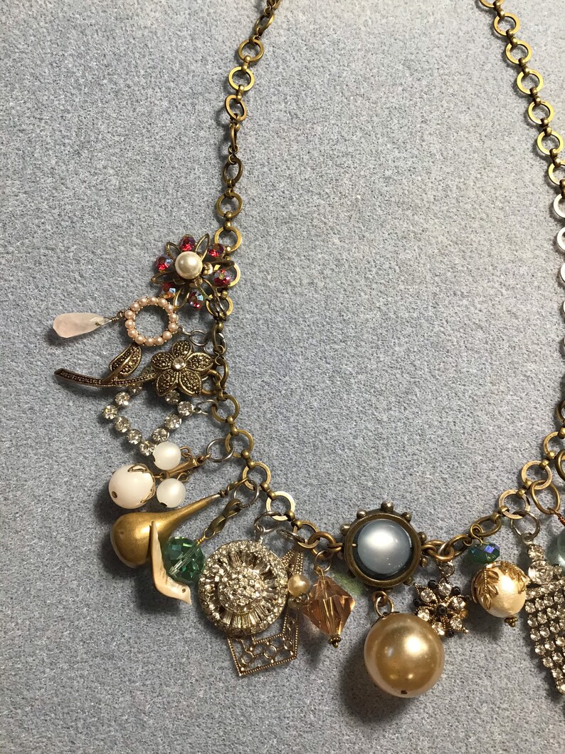 boho chic statement necklaces bridal jewelry Charm necklaces handmade wedding jewelry gift for her handmade