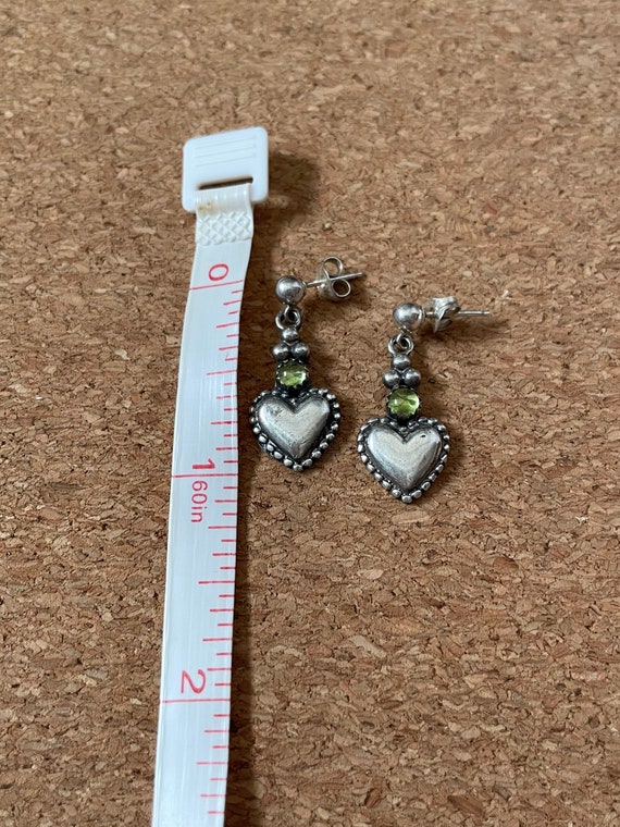 Sterling heart dangle earrings, native inspired, … - image 5