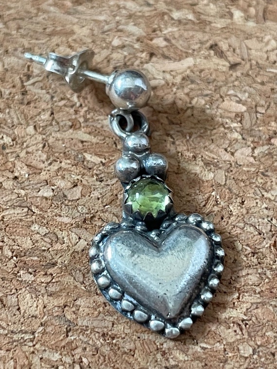 Sterling heart dangle earrings, native inspired, … - image 7