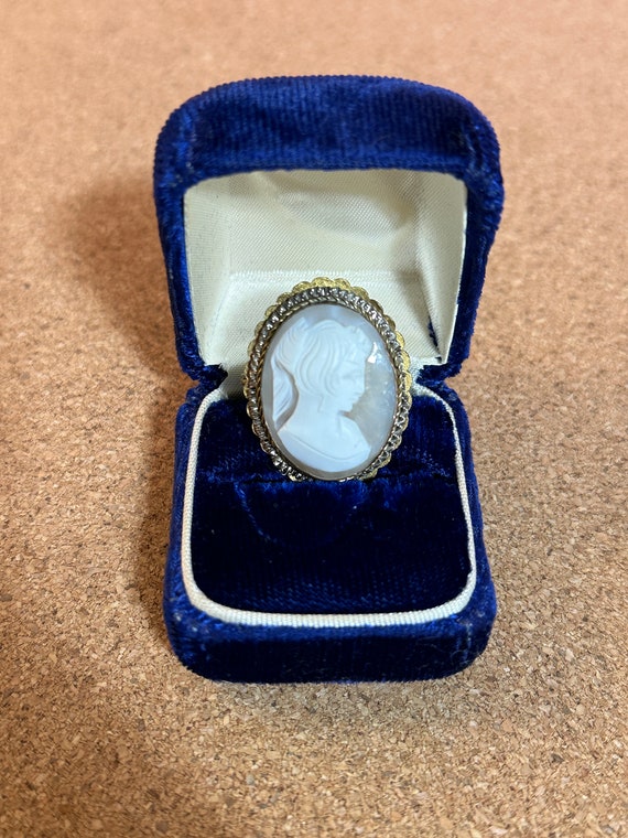 800 antique silver white cameo lady brooch and pe… - image 3