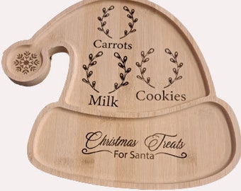 Bamboo Santa Hat Serving Plate 25cm - Cookies for Santa