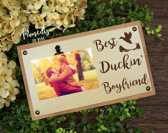 Duck Hunting Gifts for Men, Duck Hunter Boyfriend Gift, Husband Gift, Goose Hunting Photo Frame Wooden Sign Bird Hunting Picture Frame Decor