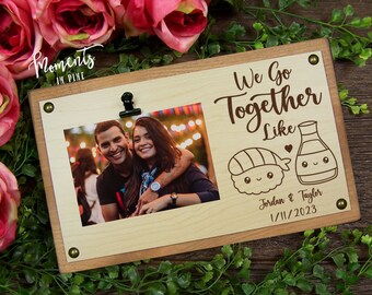 We Go Together Like Personalized Picture Frame Art Decor, Sushi Lover Gift, Funny Unique Anniversary Gift, Cute Couples Valentine's Day Gift