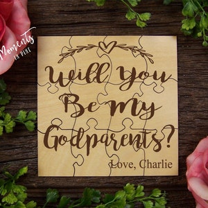 Godparents Gift from Godchild, Will You Be My Godparents Proposal Puzzle Sign Proposal Gift Idea Godparents Baptism Gift Personalized Gift