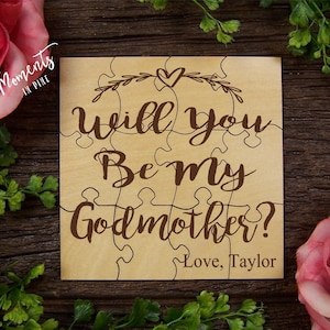 Godmother Proposal Puzzle Gift Idea, Will You Be My Godmother Gift from Godchild, Godson, Goddaughter, Godmother Announcement Baptism Gift