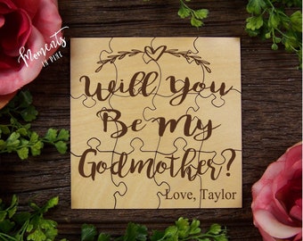 Godmother Proposal Puzzle Gift Idea, Will You Be My Godmother Gift from Godchild, Godson, Goddaughter, Godmother Announcement Baptism Gift