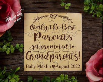 New Grandparents to Be Gift, Pregnancy Announcement Gift to Parents Promoted Baby Announcement Puzzle Personalized Baby Reveal Puzzle Quote