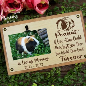 Guinea Pig Memorial Gift, Loss of Pet Memorial Picture Frame Plaque Sympathy Remembrance Gift, In Loving Memory of Personalized Photo Frame
