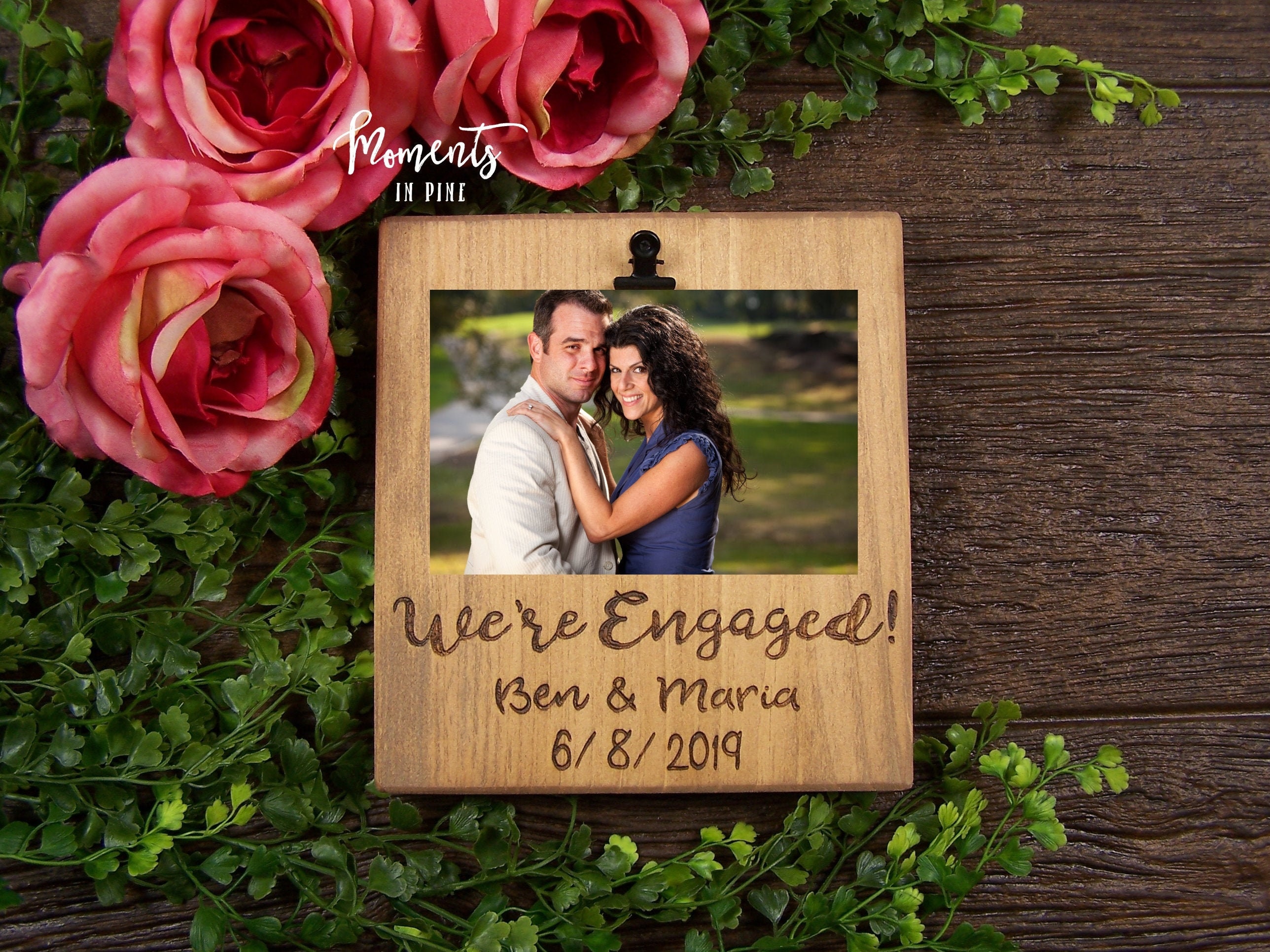 We're Engaged Personalized Engagement Picture Frame Etsy