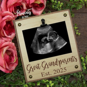 Great Grandparents Pregnancy Announcement Frame Baby Reveal, New Great Grandparents Picture Frame Great Grandparent Gift Ultrasound Frame