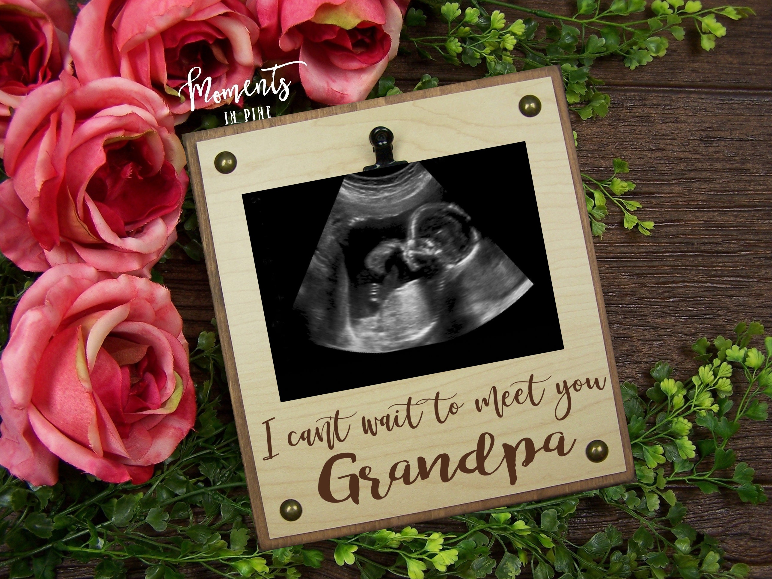 I Cant Wait To Meet You Grandpa Pregnancy Announcement Grandpa Baby Announcement Surprise Baby Reveal Future Grandpa to Be Ultrasound Frame