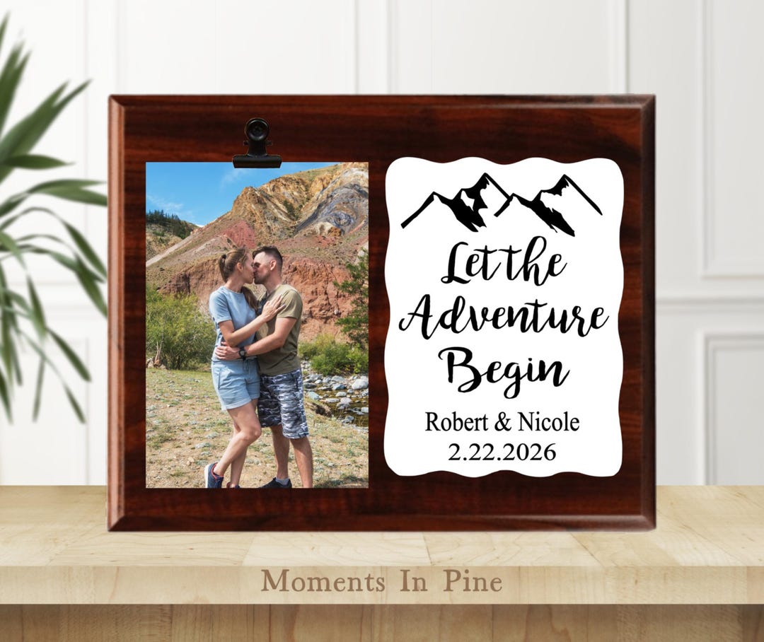 Personalized Engagement Picture Frame Mountain Engagement Gift for ...