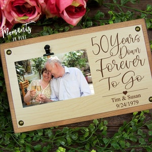50th Wedding Anniversary Gift for Couple, Husband, Wife, Golden Anniversary, 50 Year Anniversary Gift for Parents Personalized Picture Frame