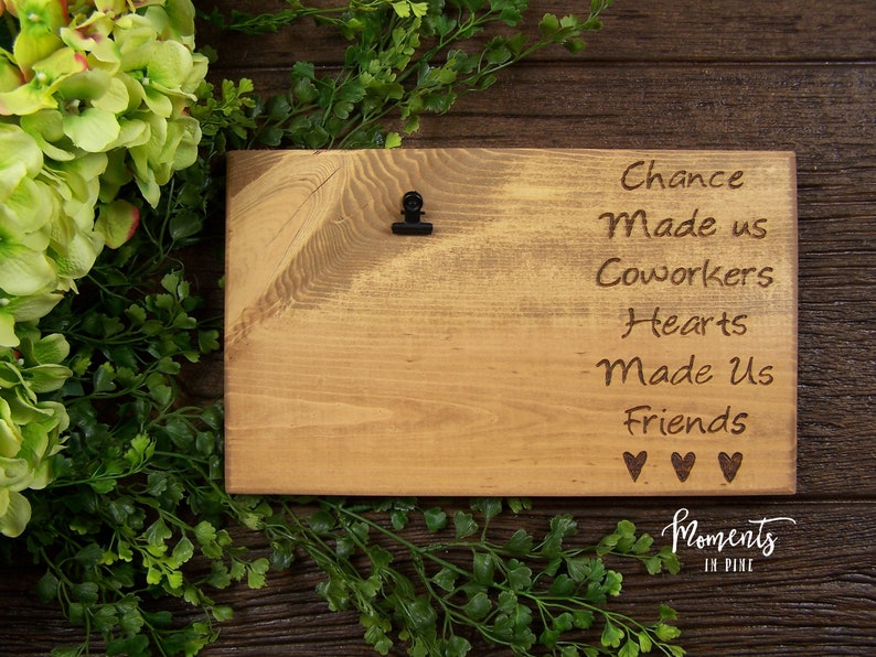 Gift for Coworker Desk Gift Birthday Gift Engraved Picture Frame Coworker Gift Idea Chance Made Us Coworkers Hearts Made Us Friends