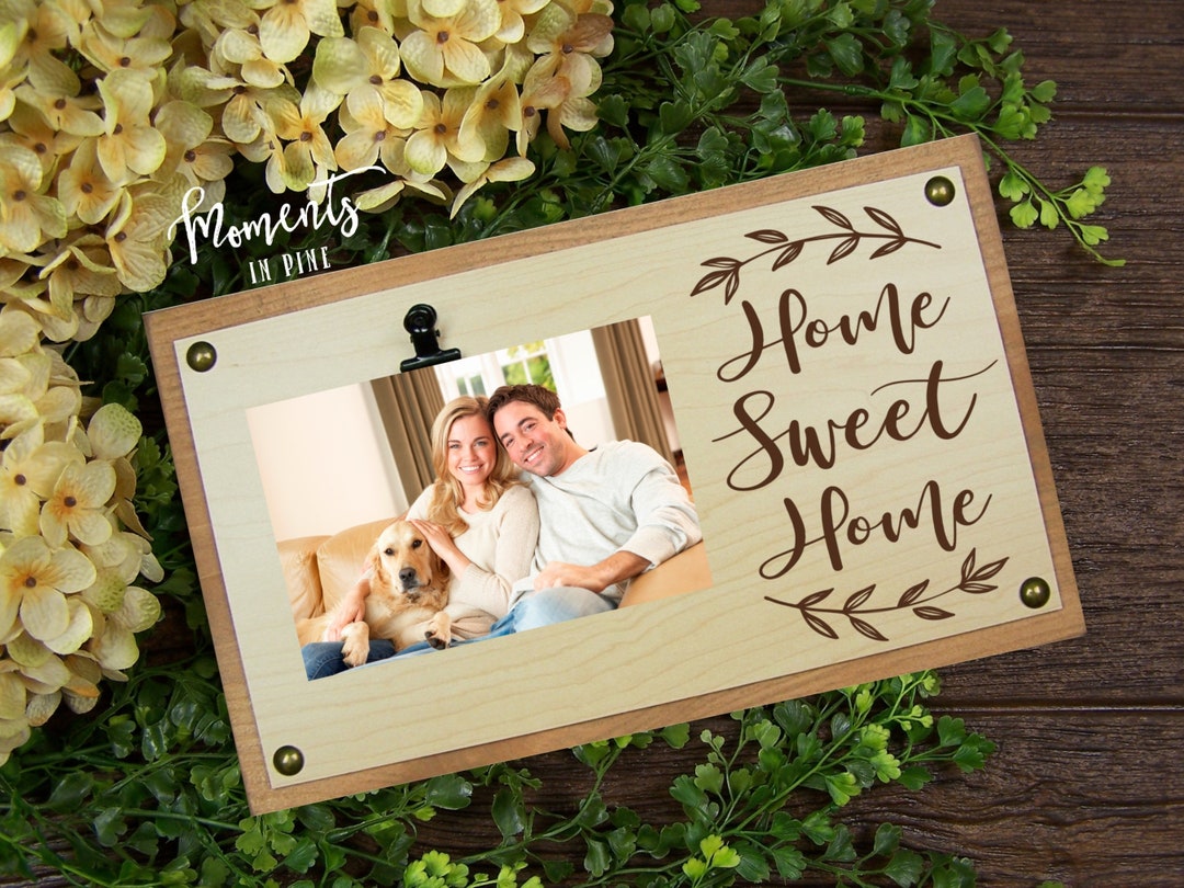 Home Sweet Home Wood Sign Our First Home Picture Frame Gift Etsy