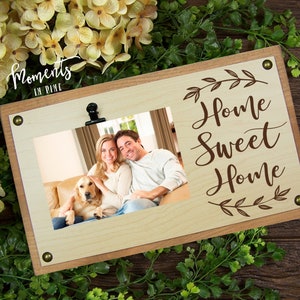 Home Sweet Home Wood Sign, Our First Home Picture Frame Gift for New Home Owner, New Home Gift, Real Estate Closing Gift, Housewarming Gift