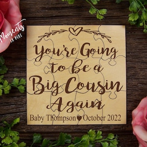 Pregnancy Announcement to Cousin Puzzle, Personalized Baby Announcement Pregnancy Reveal New Addition to Family New Cousin Announcement Gift
