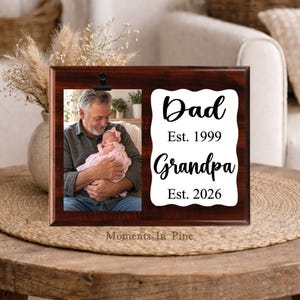Grandpa Gift, Personalized Father's Day Gift for Dad, Custom Grandparent Established, Birthday, Engraved Grandpa Picture Frame Photo Gift