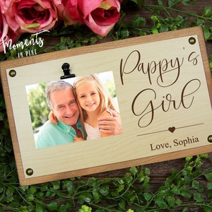Personalized Grandpa Gift from Granddaughter, Grandson, from Baby, Pappy&#39;s Girl, Birthday Gift for Grandpa Picture Frame, Fathers Day Gift