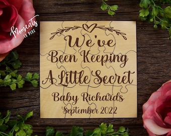 We've Been Keeping A Little Secret Pregnancy Announcement to Parents, Grandparents, Family, Surprise Baby Announcement Puzzle Message Reveal