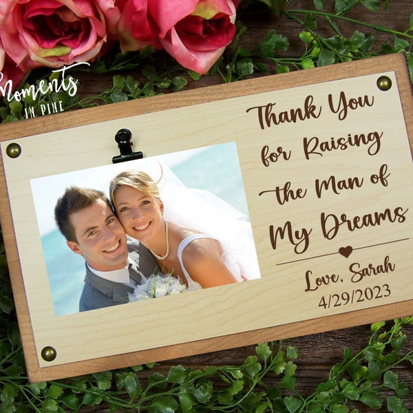 Father Of The Groom Gift From Bride Thank You For Raising The Man Of My Dreams Personalized Wedding Picture Frame Keepsake Father In Law