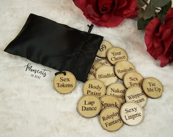 Naughty Gifts for Him, Gift for Her, Sex Coupons Tokens Couples Adult Bedroom Sex Games Dirty Foreplay Game Valentines Anniversary Mature