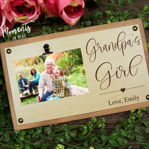 Grandpa's Girl Grandpa Picture Frame Sign Keepsake Photo Frame Personalized Grandpa Gift for Grandpa Birthday Gift, Christmas, Father's Day