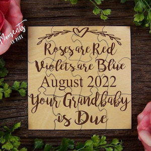 Surprising Grandparents Pregnancy Announcement Puzzle Poem Baby Reveal Gift Telling Grandparents We Are Pregnant Sign Grandbaby Announcement