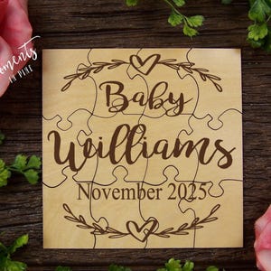 Pregnancy Announcement Gift Personalized Baby Name Baby Arriving 2025 Surprise Announcement Puzzle Fun Baby Reveal Grandparents, Husband