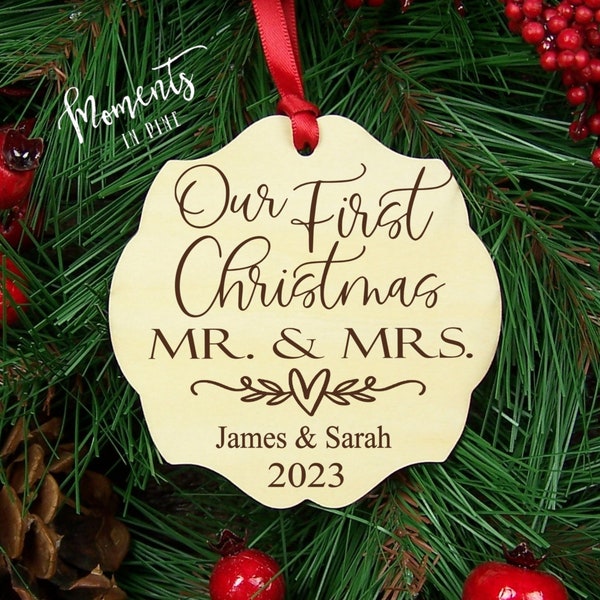 Our First Christmas as Mr. and Mrs. Ornament Newly Married Couple Gift Newlywed Christmas Ornament 2023 Christmas Gift First Year Married