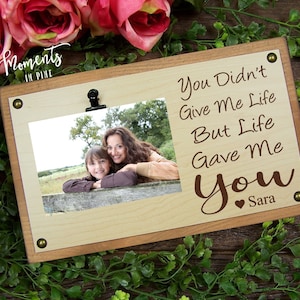 Step Mom Wedding Gift from Bride, Stepdaughter, Engraved Photo Frame, Picture Frame Sign, Stepmom Gift Step Mom Birthday Gift Bonus Mom Gift image 1