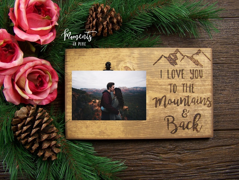 I Love You Boyfriend Gift Camping Gift for Him Rustic Picture Frame Husband Gift Anniversary Gift Valentines Gift Birthday Gift Idea