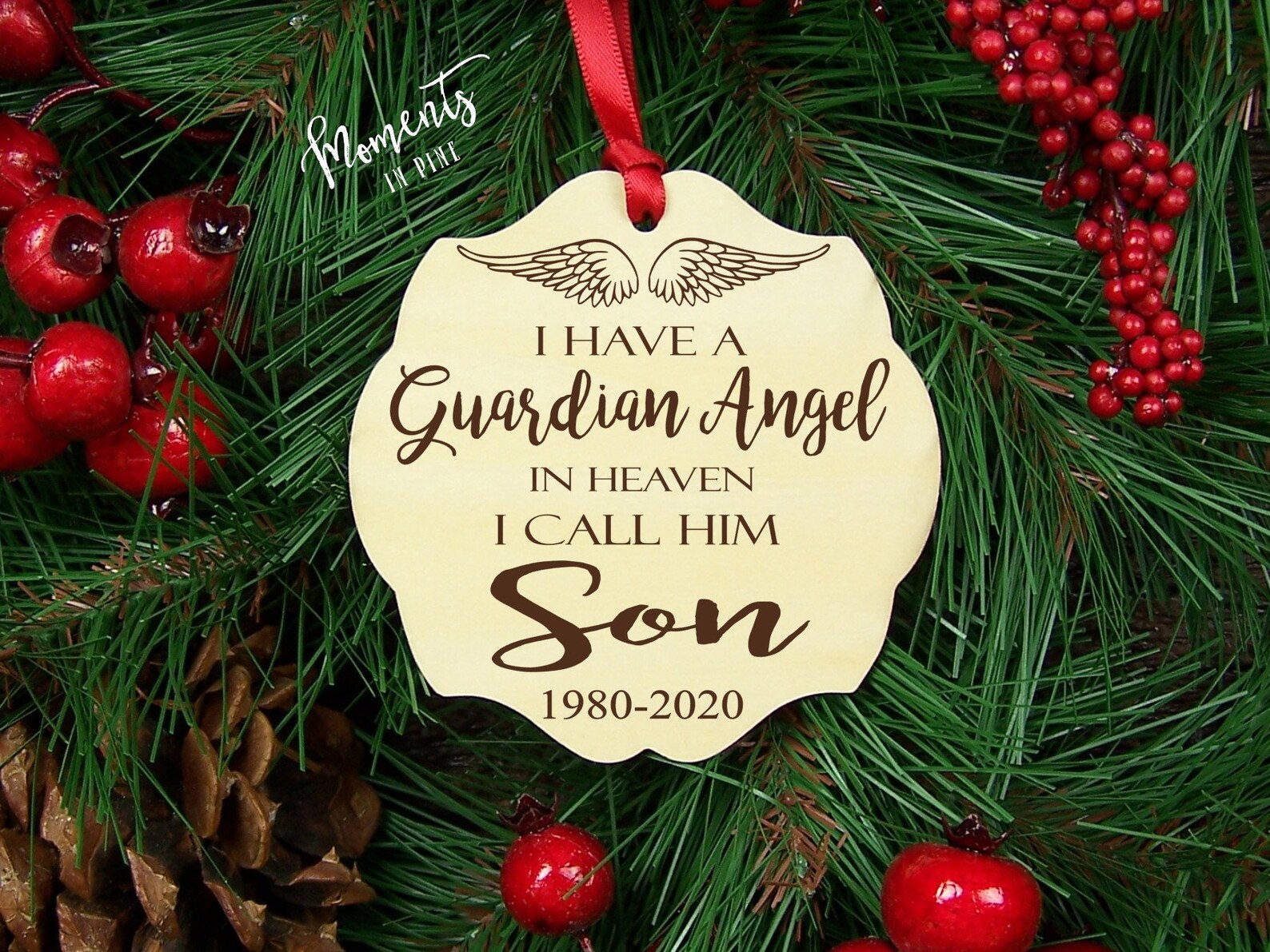 Son Memorial Ornament Personalized Sympathy Gift Loss of Son Etsy