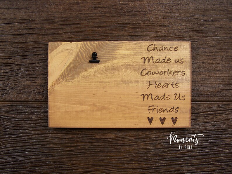 Gift for Coworker Desk Gift Birthday Gift Engraved Picture Frame Coworker Gift Idea Chance Made Us Coworkers Hearts Made Us Friends