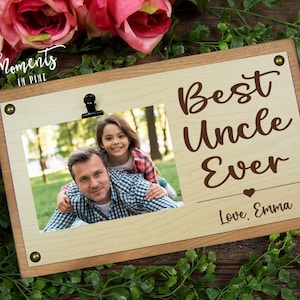 Gift For Uncle Personalized Uncle Picture Frame Photo Gift Unique Engraved Wood Sign, Favorite Uncle Gift Birthday Gift Christmas Gift Idea