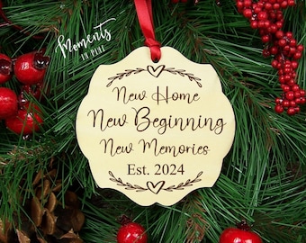 New Home Christmas Ornament 2024 New Home New Beginning New Memories Housewarming Gift New Home Gift for Couples Family New House Gift Idea