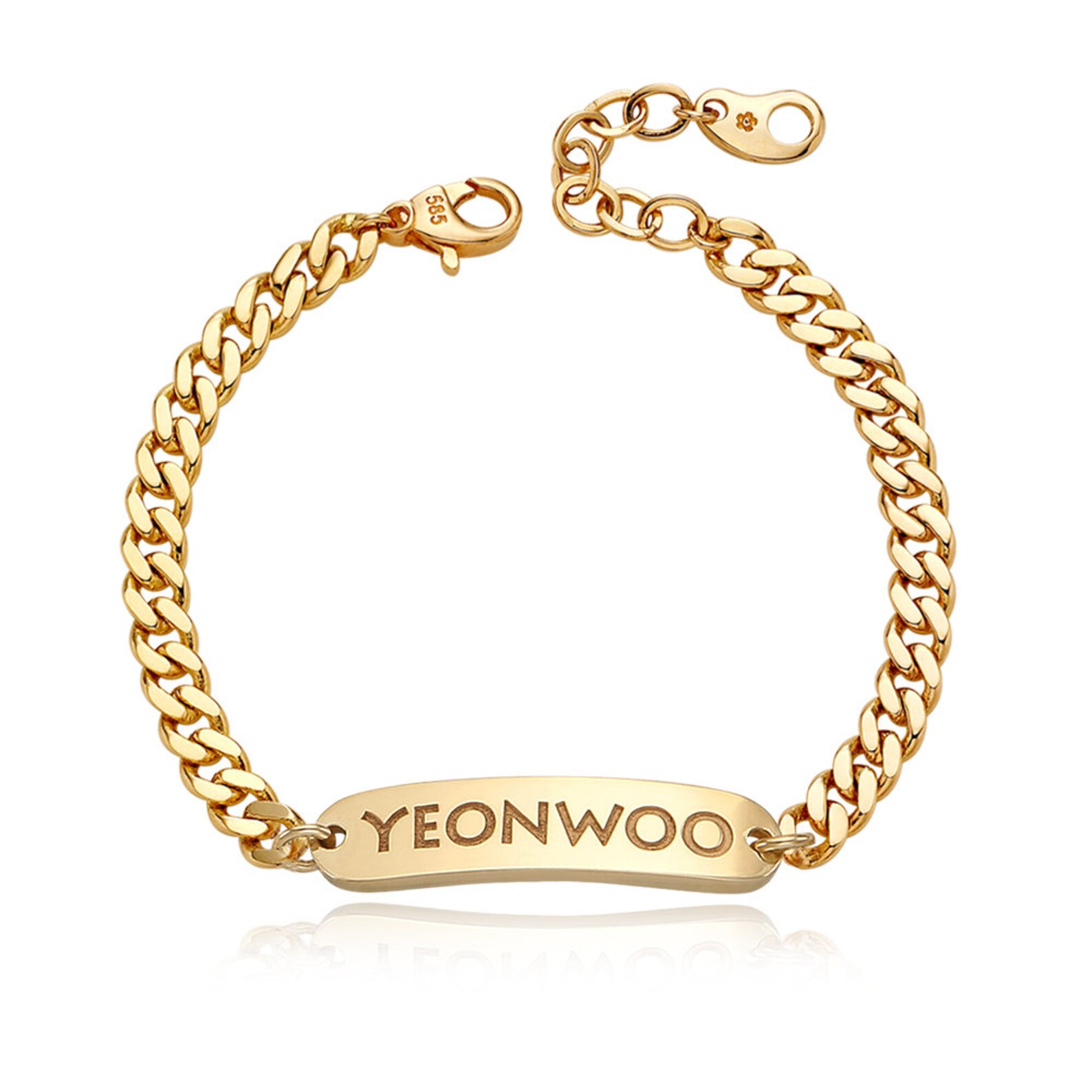 Custom Engravable Solid 14K Gold ID Bracelet Personalize Etsy
