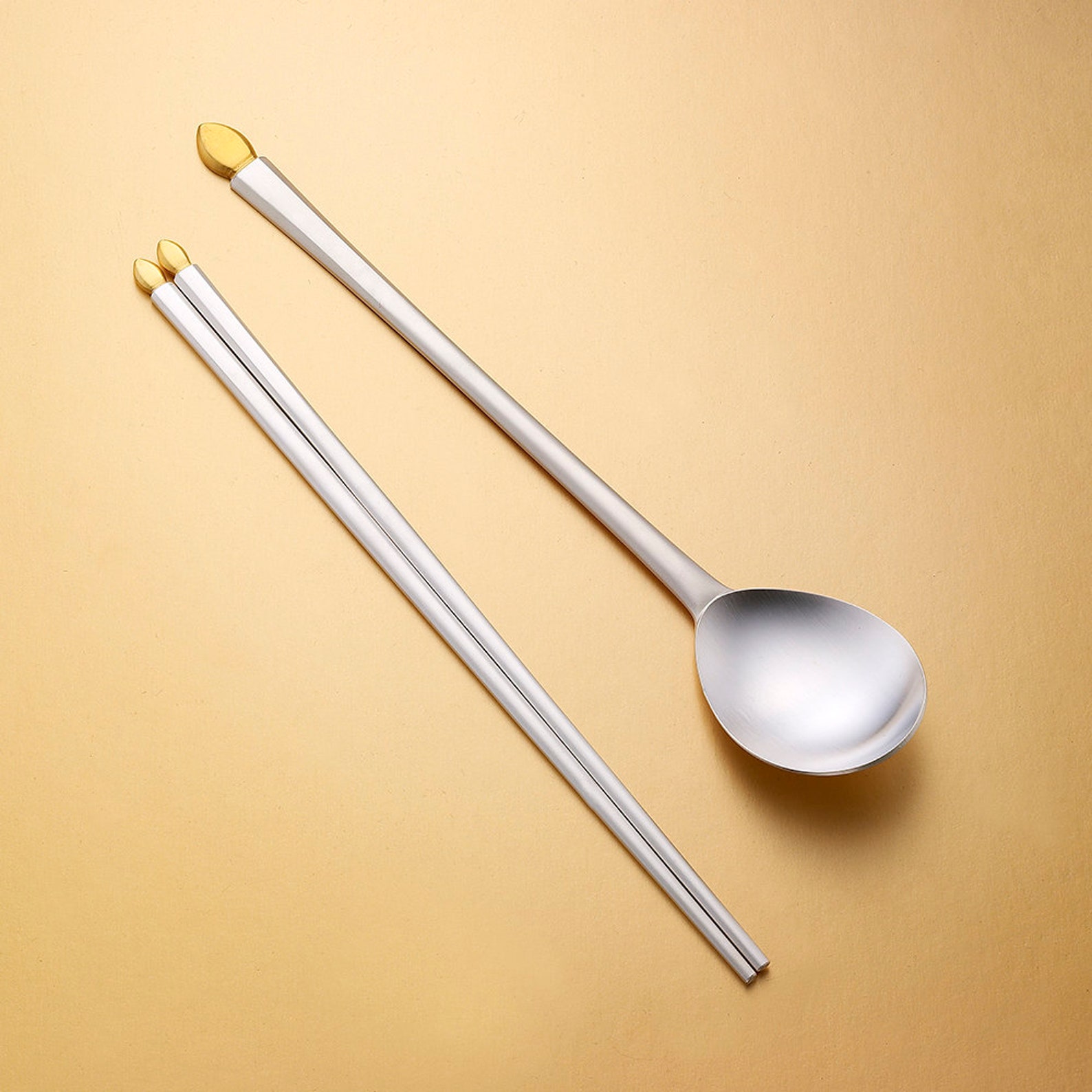 Korean Chopsticks Spoon Set Personalized Sterling Silver Etsy